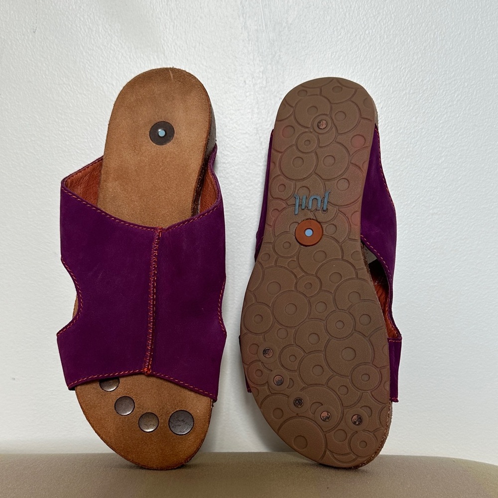 Juil Purple Women's Leather Sandals size 7 - Picture 2 of 5